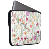 Wilde Blume Aquarell Nahtloses Design Laptopschutzhülle (Vorne Rechts)