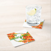 Wilde Blume Aquarell Rechteckiger Pappuntersetzer (Vor Ort)