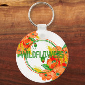 Wilde Blume Aquarell Schlüsselanhänger (Vorderseite)