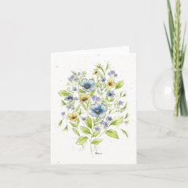 Wilde Blume Aquarellfarbene Mitteilungskarten
