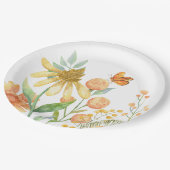 Wilde Blume ästhetische Aquarell Pappteller (Schrägansicht)