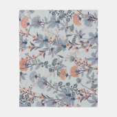 Wilde Blume auf blau, botanisch. Fleecedecke (Vorderseite)