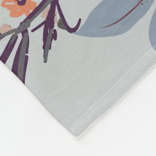 Wilde Blume auf blau, botanisch. Fleecedecke (Ecke)