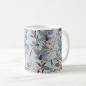 Wilde Blume auf blau, botanisch. Kaffeetasse (VorderseiteRechts)