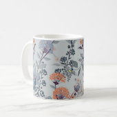 Wilde Blume auf blau, botanisch. Kaffeetasse (Vorderseite Links)