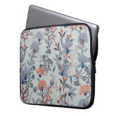 Wilde Blume auf blau, botanisch. Laptopschutzhülle (Vorderseite Links)