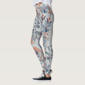Wilde Blume auf blau, botanisch. Leggings (Links)