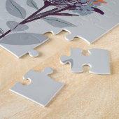 Wilde Blume auf blau, botanisch. Puzzle (Seite)