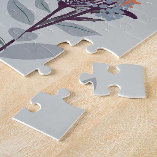 Wilde Blume auf blau, botanisch. Puzzle (Seite)