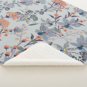 Wilde Blume auf blau, botanisch. Sherpadecke (3/4)
