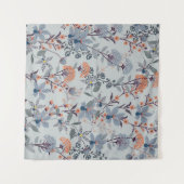 Wilde Blume auf blau, botanisch. Wandteppich (Vorderseite (Horizontal))