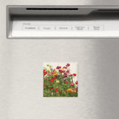 Wilde Blume auf grünem Feld Magnet (In Situ (Geschirrspüler))