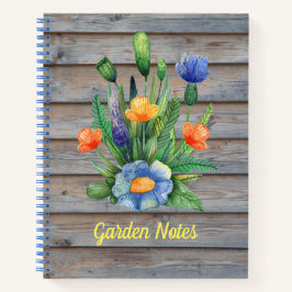 Wilde Blume auf Holzverkleidungen Notizblock