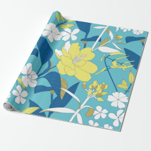 Wilde Blume auf weißem Hintergrund nahtlos Geschenkpapier