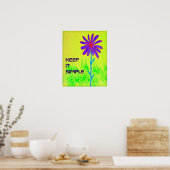 Wilde Blume Behalte It Einfaches Poster (Küche)