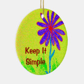 Wilde Blume behalten es einfach Keramikornament (Rechts)
