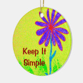 Wilde Blume behalten es einfach Keramikornament (Links)