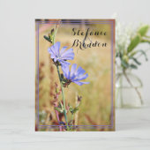 Wilde Blume bei der Morgenhochzeit Einladung (Stehend Vorderseite)