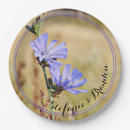 Wilde Blume bei der Morgenhochzeit Pappteller (Vorderseite)