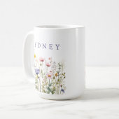 Wilde Blume Benutzername Kaffeetasse (Vorderseite Links)