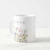 Wilde Blume Benutzername Kaffeetasse (Vorderseite Links)