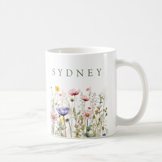 Wilde Blume Benutzername Kaffeetasse (Rechts)