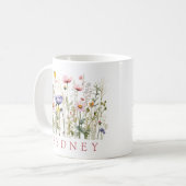 Wilde Blume Benutzername Kaffeetasse (Vorderseite Links)
