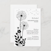 Wilde Blume Bereavement Danke Karte (Vorne/Hinten)