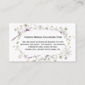 Wilde Blume Blendet benutzerdefinierte Details-Ums Begleitkarte (Vorderseite)