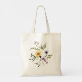 Wilde Blume Bloom Personalize Bridesmaid Tote Bag Tragetasche (Rückseite)
