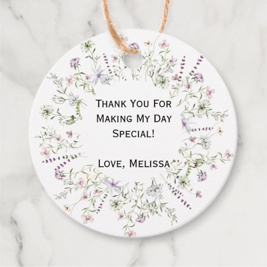 Wilde Blume Blooms Gefälligstags Geschenkanhänger (Vorderseite)