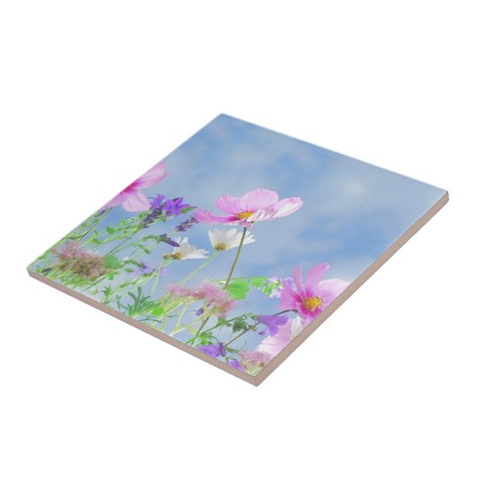 Wilde Blume Blue Sky Fliese (Seite)