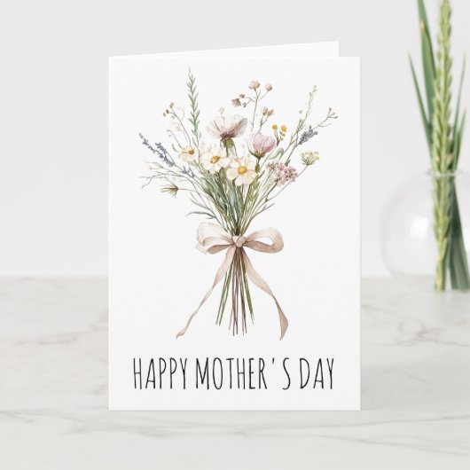 Wilde Blume Blume Bouquet Muttertag Karte (Vorderseite)