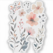 Wilde Blume-Blumen-Zauberhaft Aufkleber (Vorderseite)