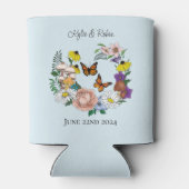 Wilde Blume Blumenblauer Pilz Dosenkühler (Rückseite)