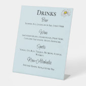 Wilde Blume Blumenblauer Pilz Drinks Menü Sockelschild (Vorderseite)