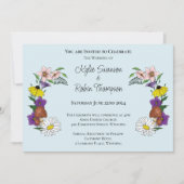 Wilde Blume Blumenblauer Pilz Einladung (Vorderseite)