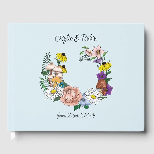 Wilde Blume Blumenblauer Pilz Gästebuch (Vorderseite)