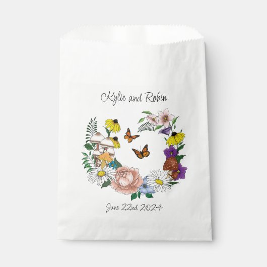 Wilde Blume Blumenblauer Pilz Hochzeit Geschenktütchen (Vorderseite)