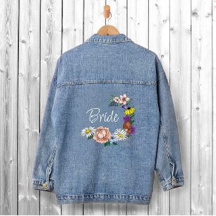 Wilde Blume Blumenblauer Pilz Hochzeit Jeansjacke