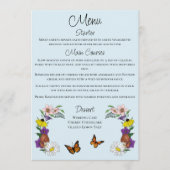 Wilde Blume Blumenblauer Pilz Hochzeit Menükarte (Vorderseite)