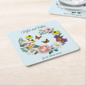 Wilde Blume Blumenblauer Pilz Hochzeit Rechteckiger Pappuntersetzer (angewinkelt)