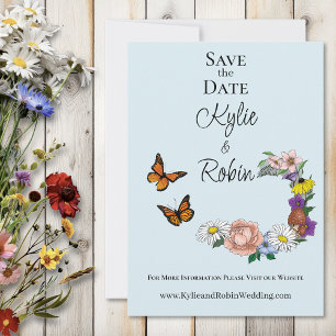 Wilde Blume Blumenblauer Pilz Hochzeit Save The Date