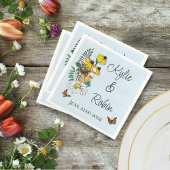 Wilde Blume Blumenblauer Pilz Hochzeit Serviette