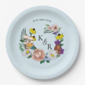 Wilde Blume Blumenblauer Pilz Pappteller (Vorderseite)