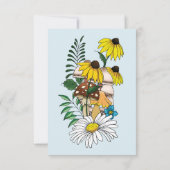 Wilde Blume Blumenblauer Pilz RSVP Karte (Rückseite)