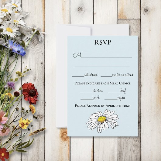 Wilde Blume Blumenblauer Pilz RSVP Karte