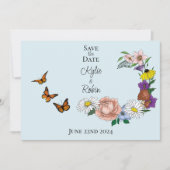 Wilde Blume Blumenblauer Pilz Save The Date (Vorderseite)