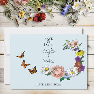 Wilde Blume Blumenblauer Pilz Save The Date