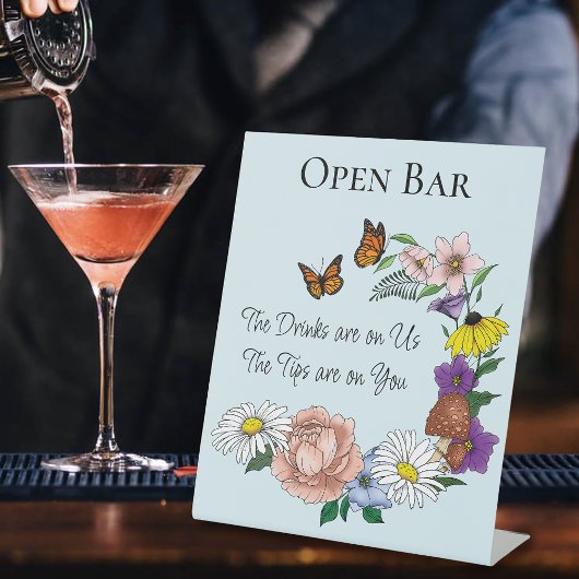 Wilde Blume Blumenblauer Pilz Sockelschild